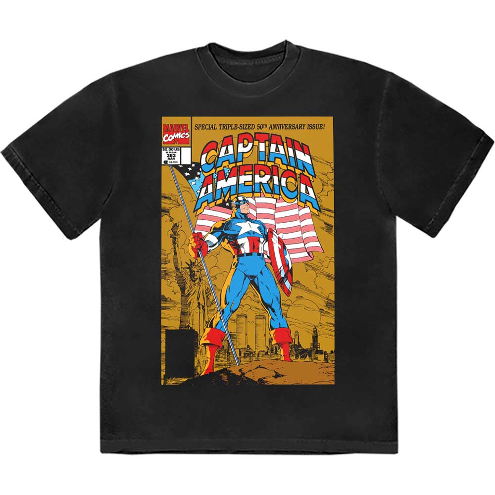 Marvel Comics Unisex T-Shirt: Captain America 50Th Comic Cover (Medium)