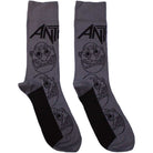 Anthrax: Rock Off - Faces Pattern Mono (Calzini Unisex Uk Size 7 - 11)