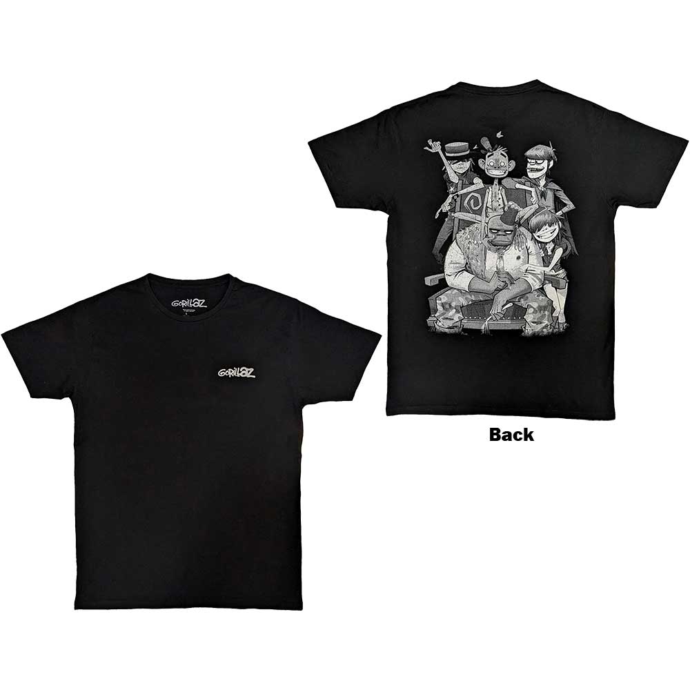 Gorillaz: Rock Off - Pocket Spray - George Group Back Print (T-Shirt Unisex Tg. L)