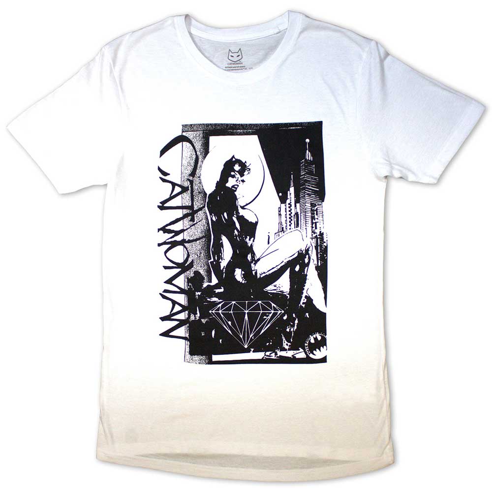 Dc Comics: Rock Off - Catwoman - Skyline (T-Shirt Unisex Tg. L)