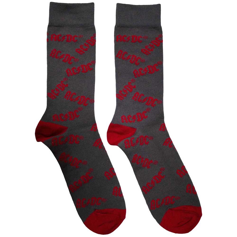 Ac/Dc: Rock Off - Logo Pattern (Calzini Unisex Uk Size 6-11)
