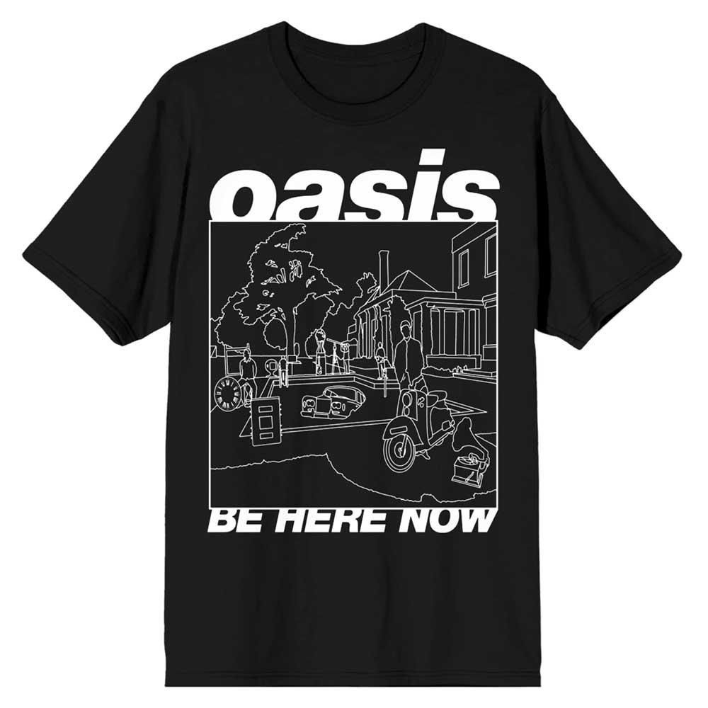Oasis - Oasis Unisex T-Shirt: Be Here Now Line Drawing (Large)