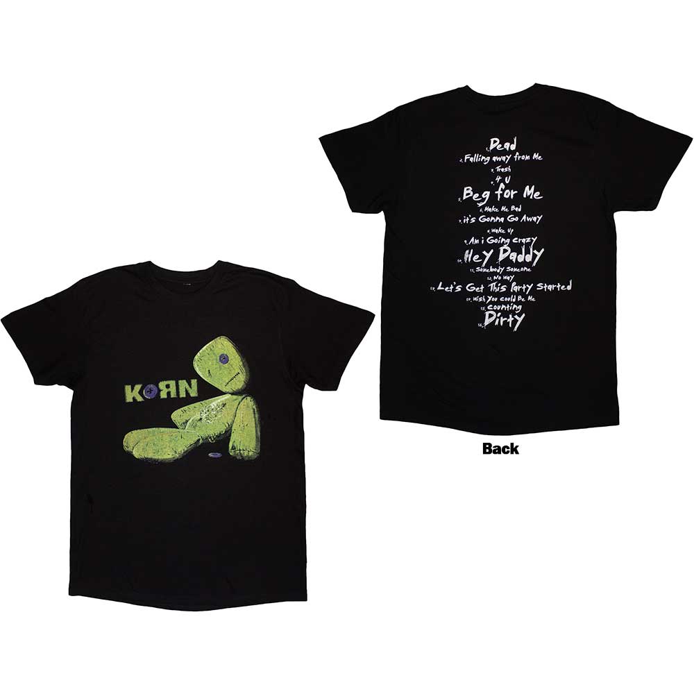 Korn - Korn Unisex T-Shirt: Issues Tracklist (Back Print) (Medium)