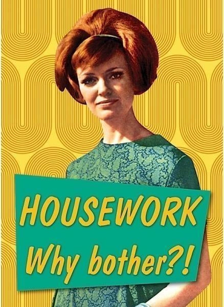 Retro Humour: Housework... Why Bother! (Magnete Metallo)