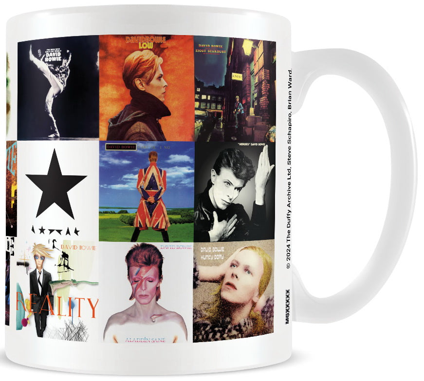David Bowie (Albums Collage) White Pod Mug