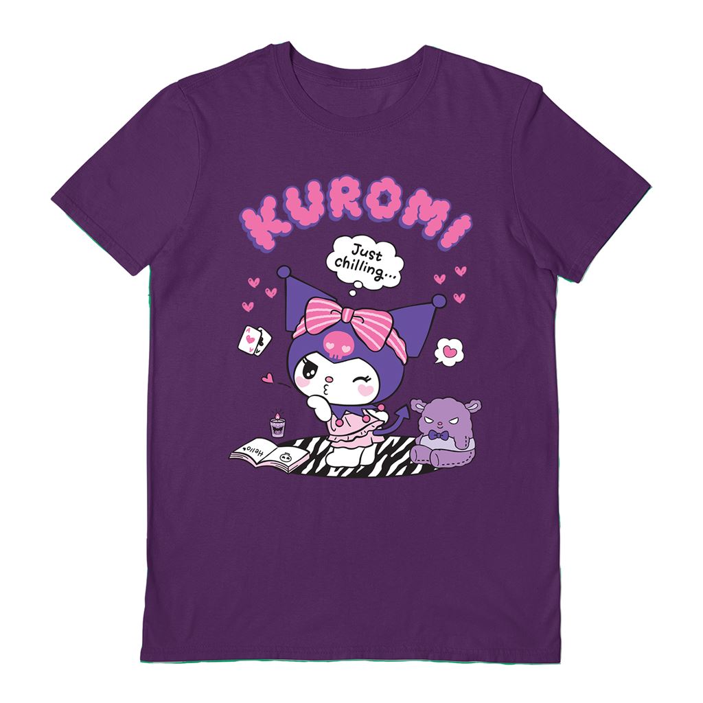 Sanrio (Kuromi Just Chillin) Purple S Unisex T-Shirt