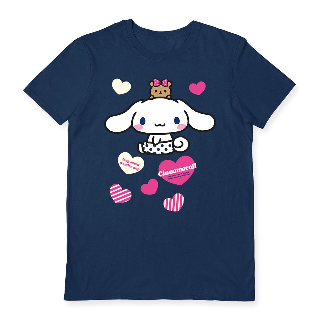 Sanrio (Cinnamoroll Pup) Navy Blue S Unisex T-Shirt