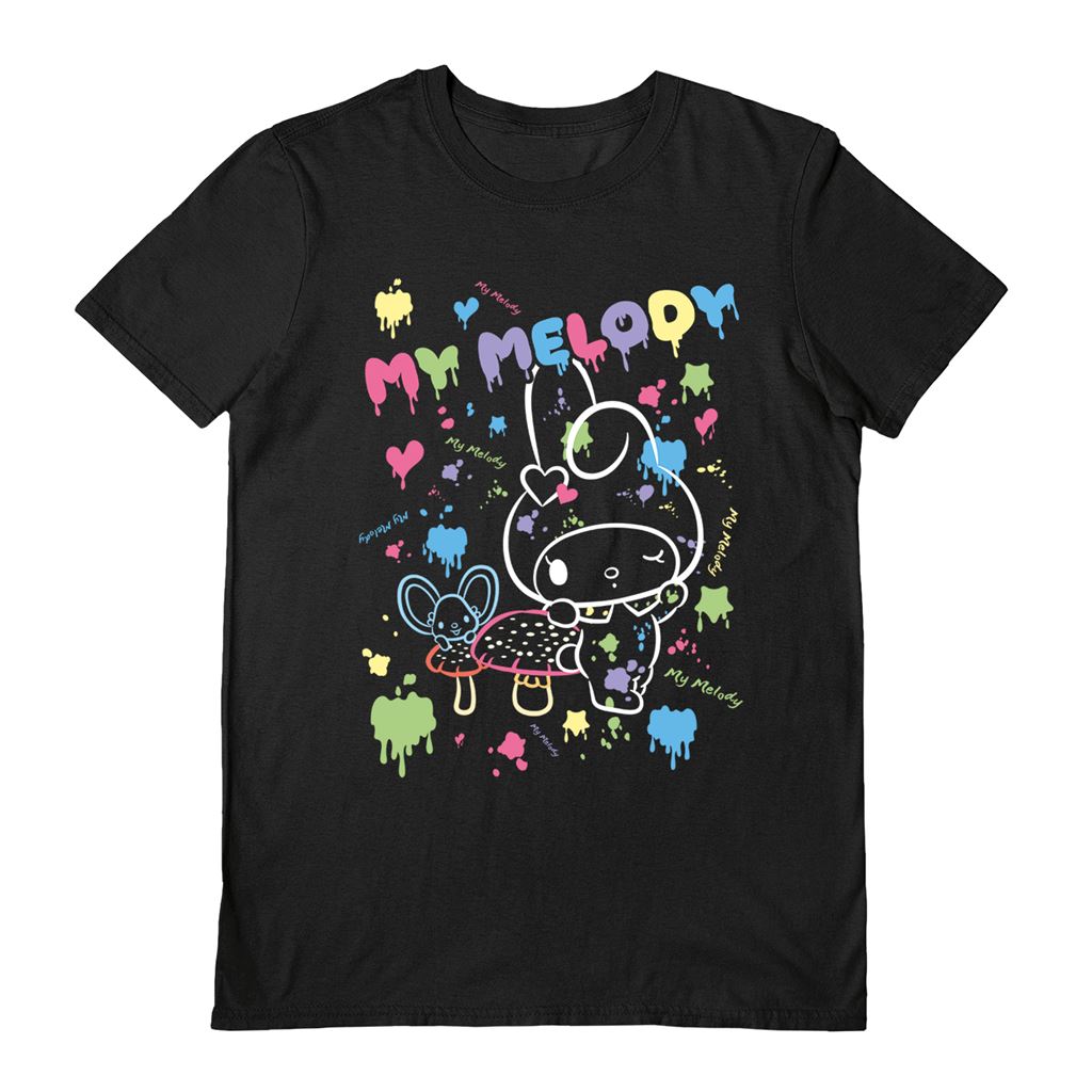 Sanrio (My Melody - Paint) Black S Unisex T-Shirt