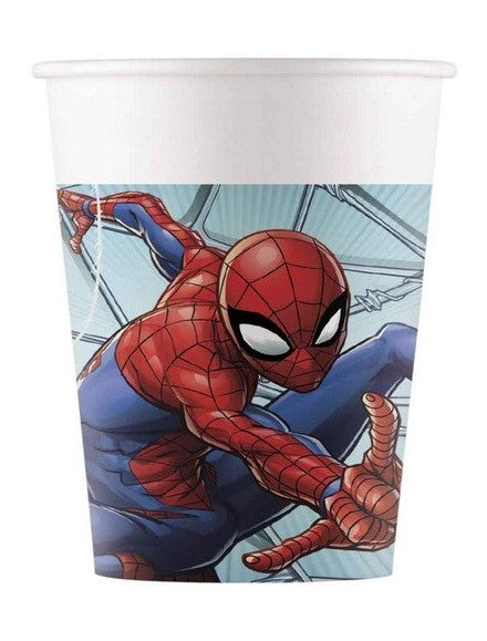 Marvel: Bicchiere Carta 8 Pz - Spider-Man Team Up Sup Q.