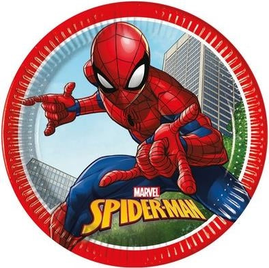 Piatto 23 Cm 8 Pz Next Gen * Spiderman Crime Q. Piatto 23 Cm Fsc Plastic Free Spiderman Crime Fighter =Usa 5Pr95043