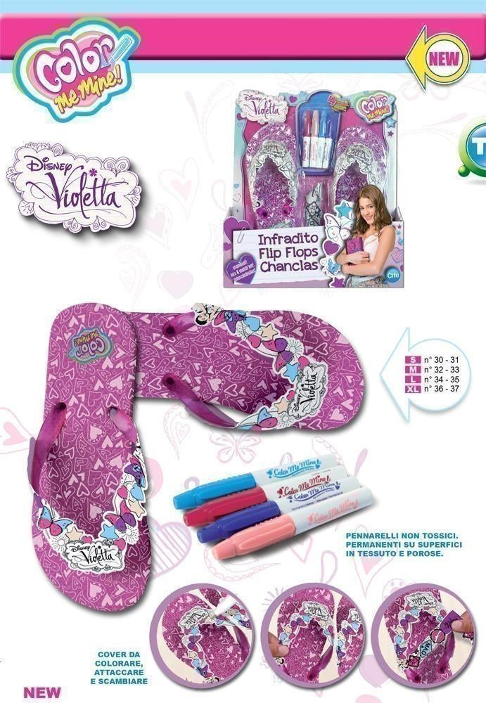 Disney: Violetta - Flip Flops Infradito Colorabili Con 4 Pennarelli