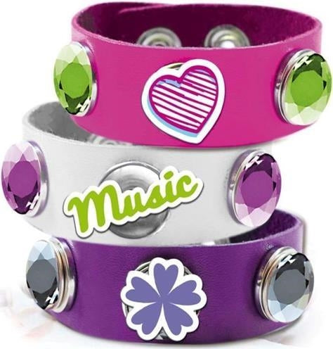 Disney: Violetta - V-Bracelet Click And Charm - Braccialetto Slap Bianco / Rosa / Viola