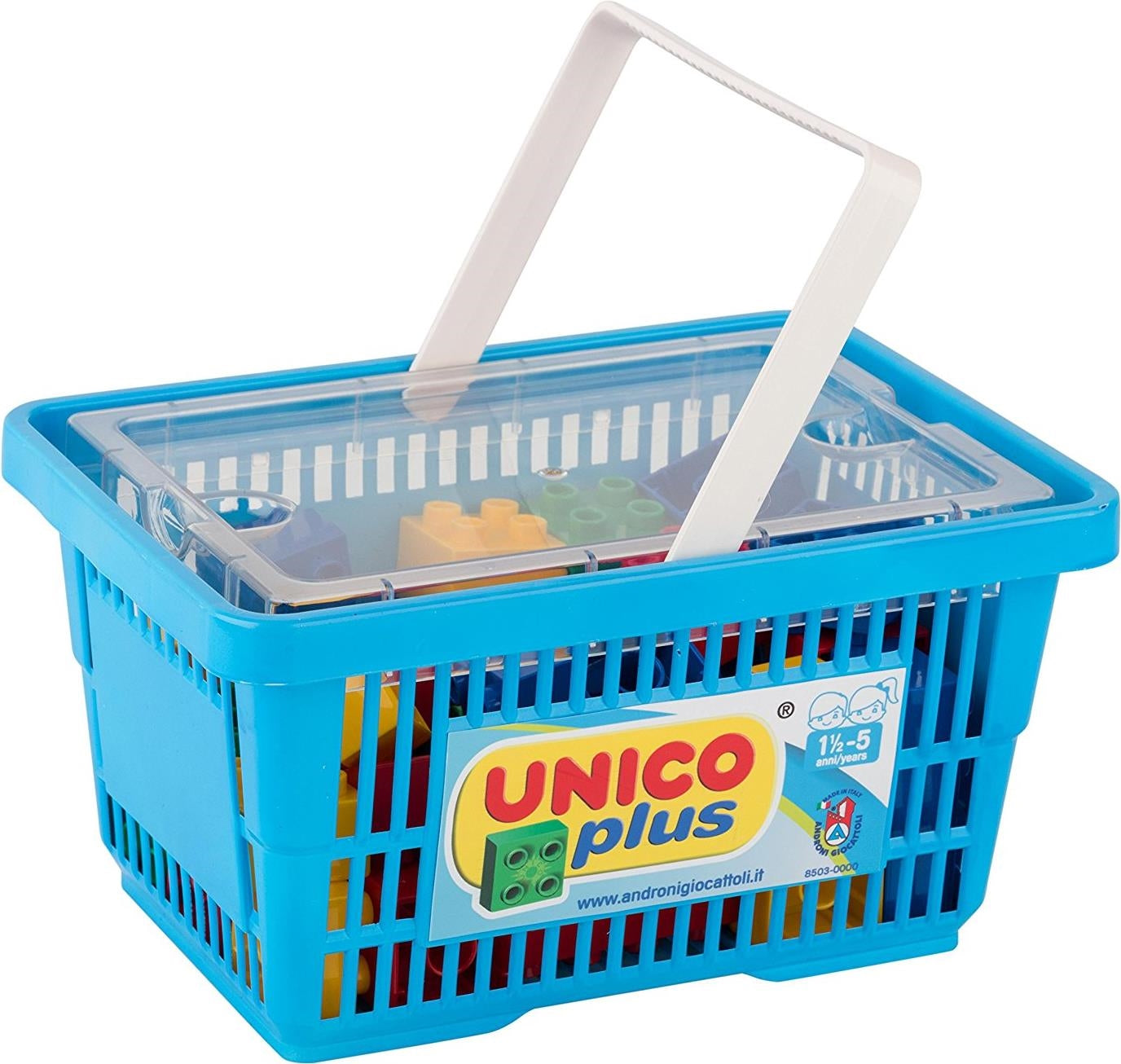 Androni: Unico Plus - Costruzioni 2-5 Anni - Cestina 42 Pz (Made In Italy)