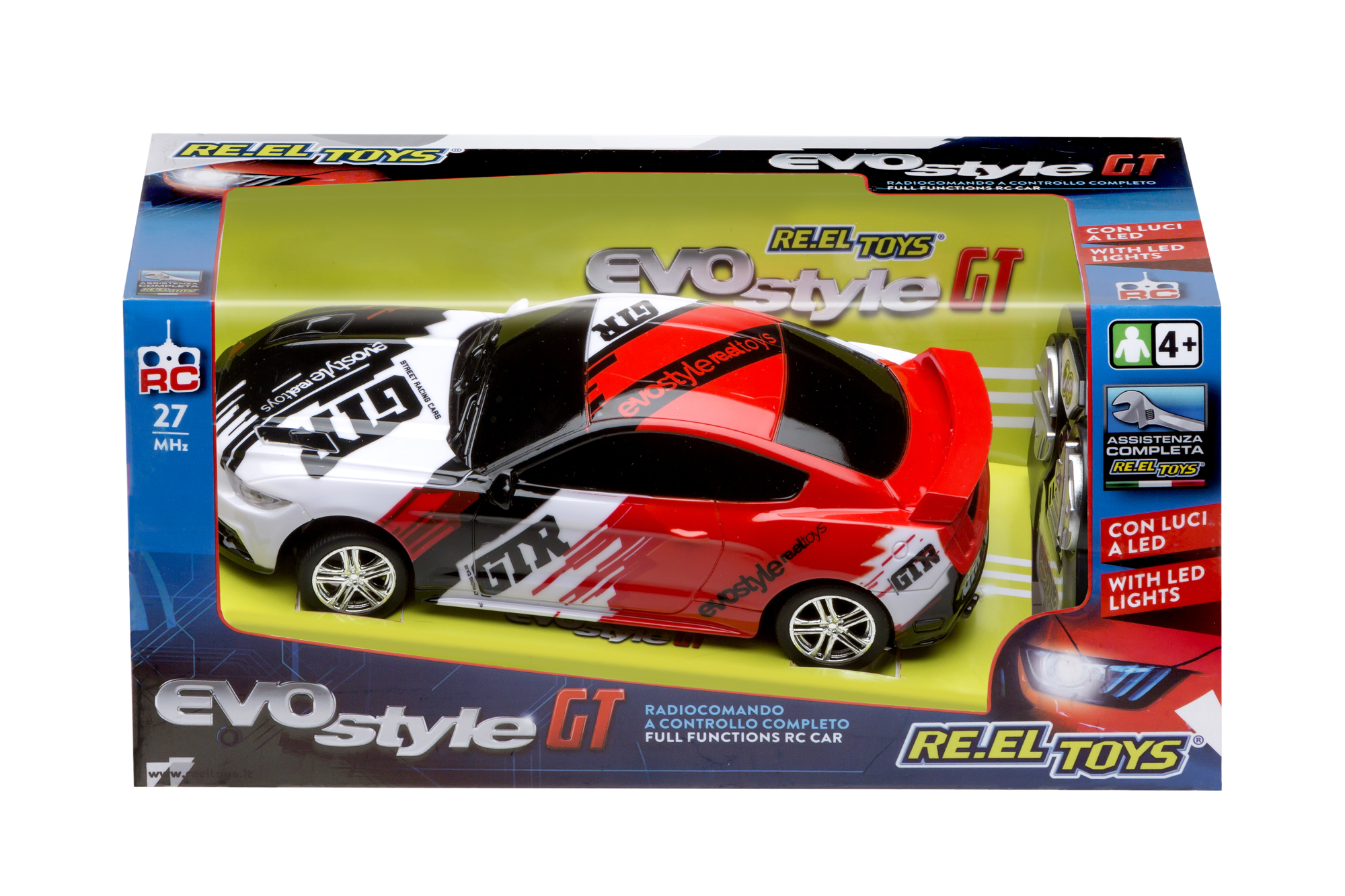 Reel Toys: Evo Style Gt 19 Cm Rosso Scala 1:24 Con Luci (Modellino Radiocomandato)