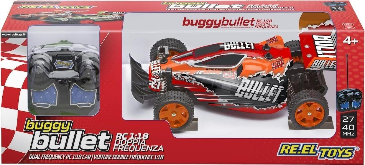Reel Toys: Bullet - Rc 1:18 - With Suspensions - Front And Rear Shock Absorbers - 2 Assorted Colors And Different Frequences (27/40Mhz)