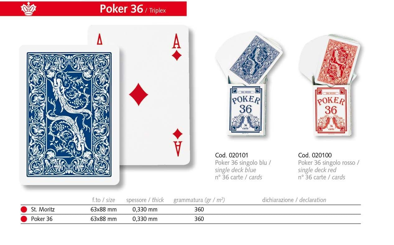 Dal Negro: Carte Da Gioco Poker 36 Blu