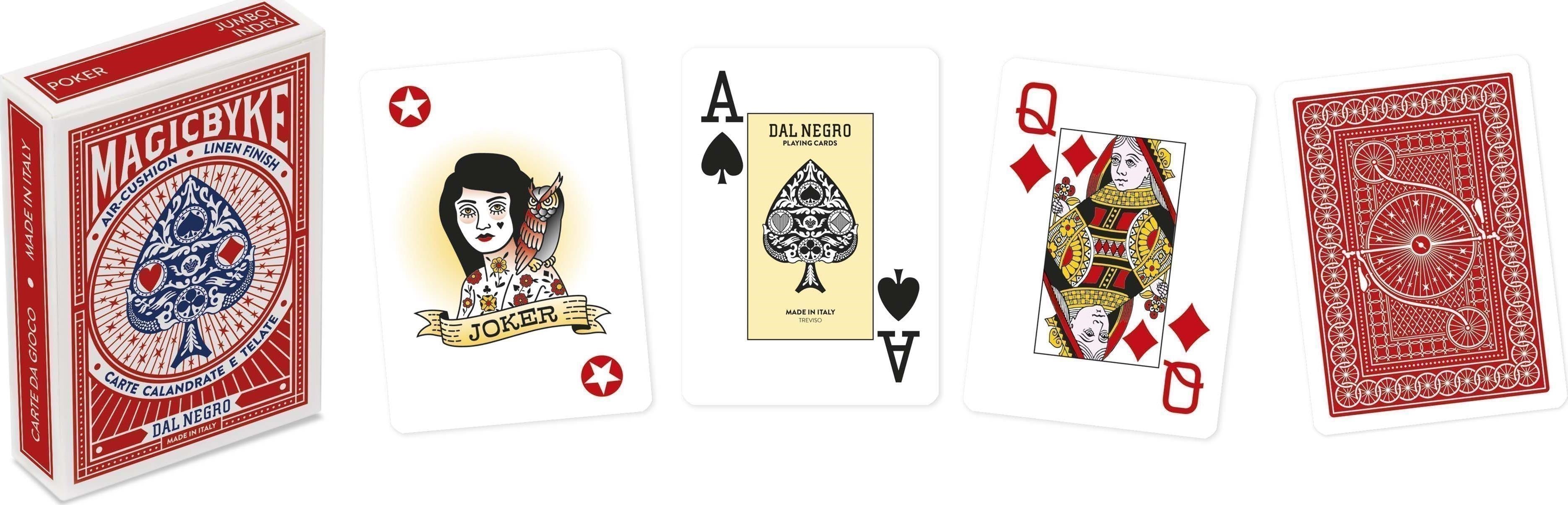 Dal Negro: Carte Da Gioco Magic Byke Rosso Jumbo Index
