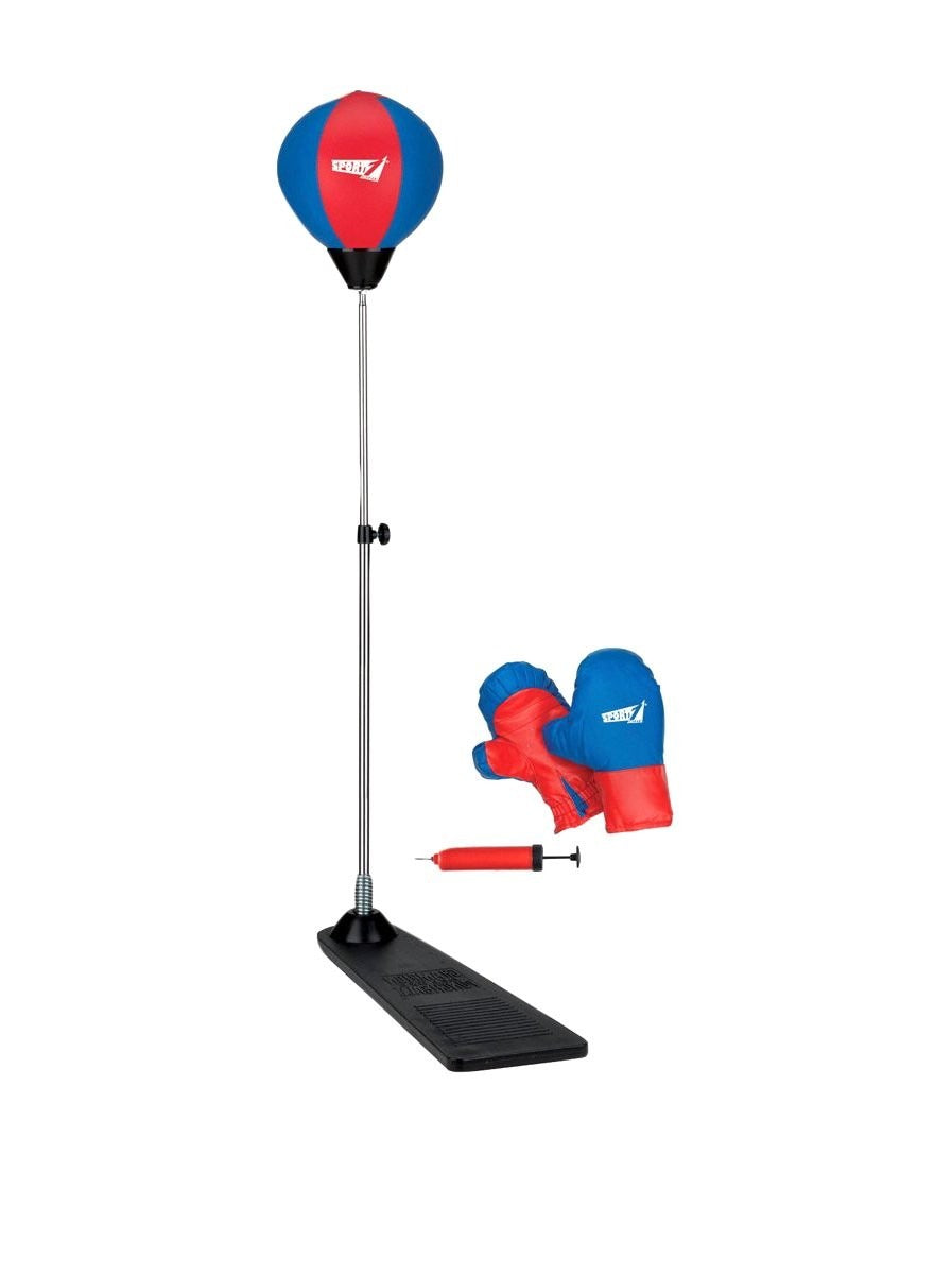Sport1: Punching Ball Con Pedana, Guantoni E Pompa Altezza 90-125 Cm.