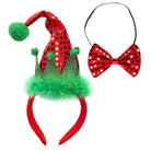 Widmann: Mini Cappello Elfo Aiutante Di Babbo Natale & Farfallino In Paillettes