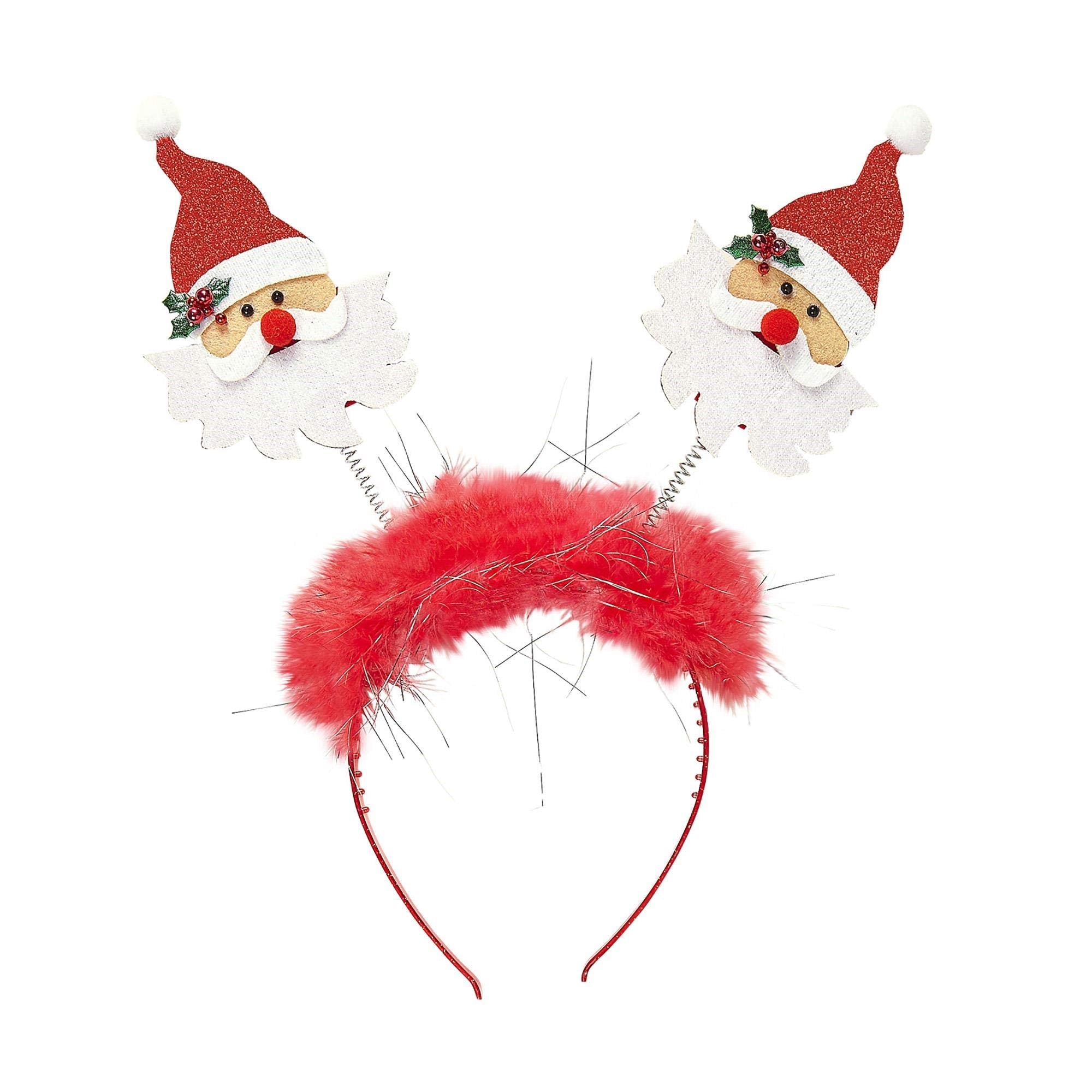Widmann: Cerchietto Babbo Natale Con Marabou E Fili Di Lame