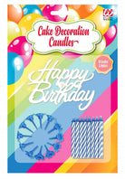 Widmann: Set Da 16 Candeline Decoro Torta Happy Birthday Con Supporti Blu