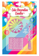 Widmann: Set Da 12 Candeline Con Supporti + 1 Candelina Musicale Rosa (2 Batterie Lr41 Incluse)