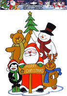 Widmann: Vetrofania Famiglia Di Babbo Natale 40 Cm