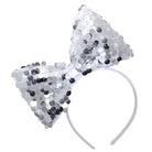 Widmann: Cerchietto Con Fiocco In Paillettes Argento