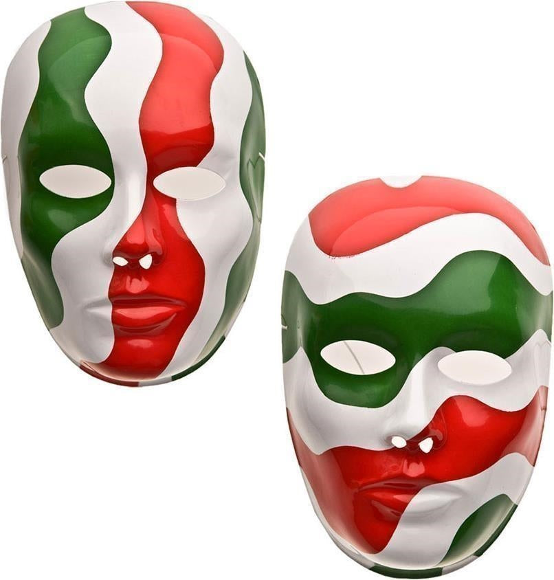 Carnival Toys: 172 - Maschera Viso Grande Tricolore In Plastica (Assortimento)