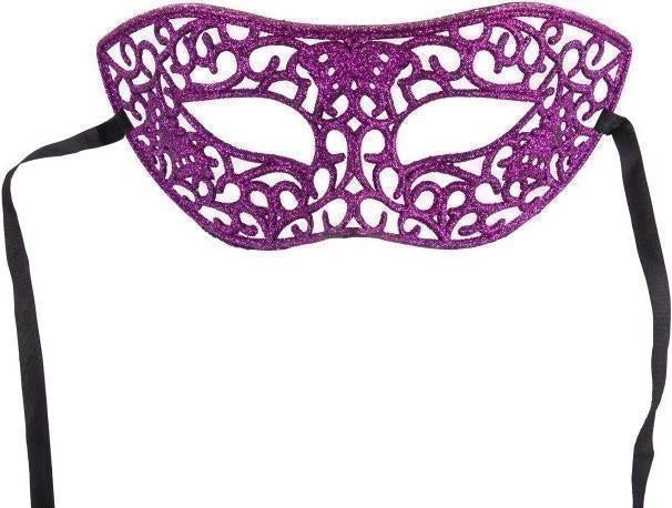 Carnival Toys: 1384 - Maschera In Plastica Intagliata Con Glitter Viola