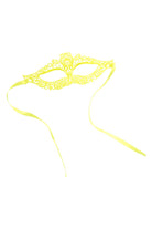 Carnival Toys: 1757: Maschera Giallo Fluo In Tessuto Macrame'