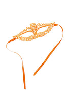 Carnival Toys: 1759: Maschera Arancione Fluo In Tessuto Macrame'