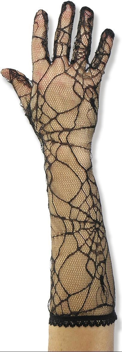 Carnival Toys: 3246: Guanti Neri C/Ragnatele L.Cm.40 Ca.