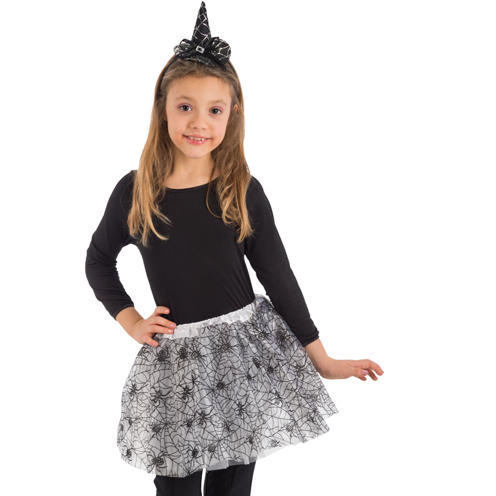 Carnival Toys: 3419: Tutu Bimba Bianco C/Ragnatele Nere L. Cm. 30 Ca. T.U. In Busta C/Cav.