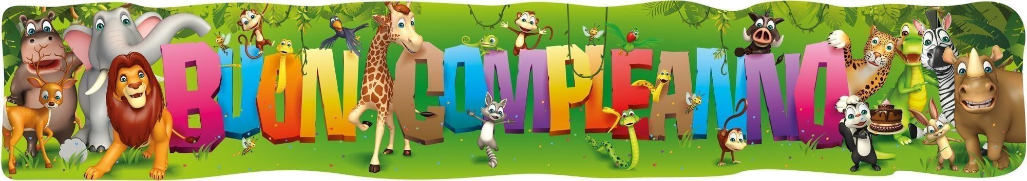 Carnival Toys: It Festone Buon Compleanno Animali L.Cm.138X24,5 In Busta C/Cav.
