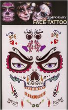 Carnival Toys: Cartella Tatuaggi Viso Teschio In Busta Su Cartoncino