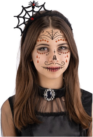 Carnival Toys: Cartella Tatuaggi Viso Teschio Messicano In Busta Su Cartoncino