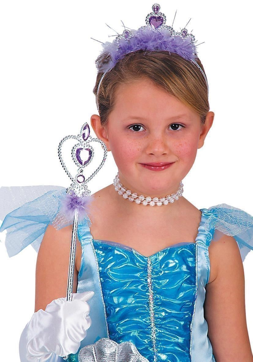 Carnival Toys: 5320: Set Principessa Argento C/Marabout Viola (Corona E Scettro)