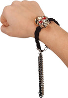 Carnival Toys: 8351: Bracciale In Tessuto C/ Teschio E Catene In Metallo