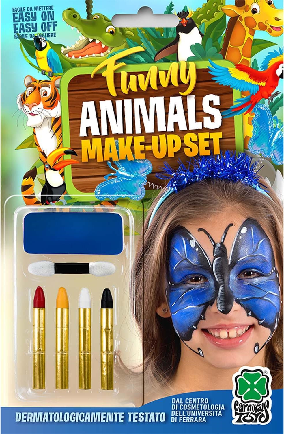 Carnival Toys: 9442: Fondotinta Farfalla Blu + 4 Matite In Blister