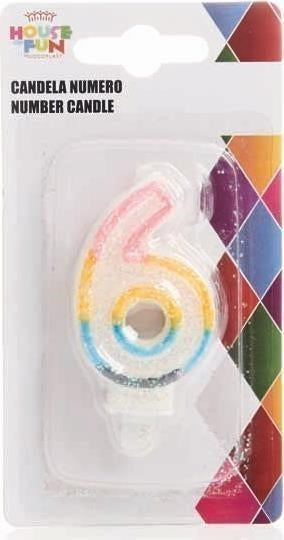 Giocoplast: Candelina Numerale Glitter 6