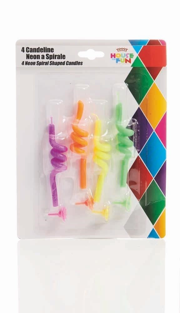 Giocoplast: Blister 4 Candeline Neon A Spirale