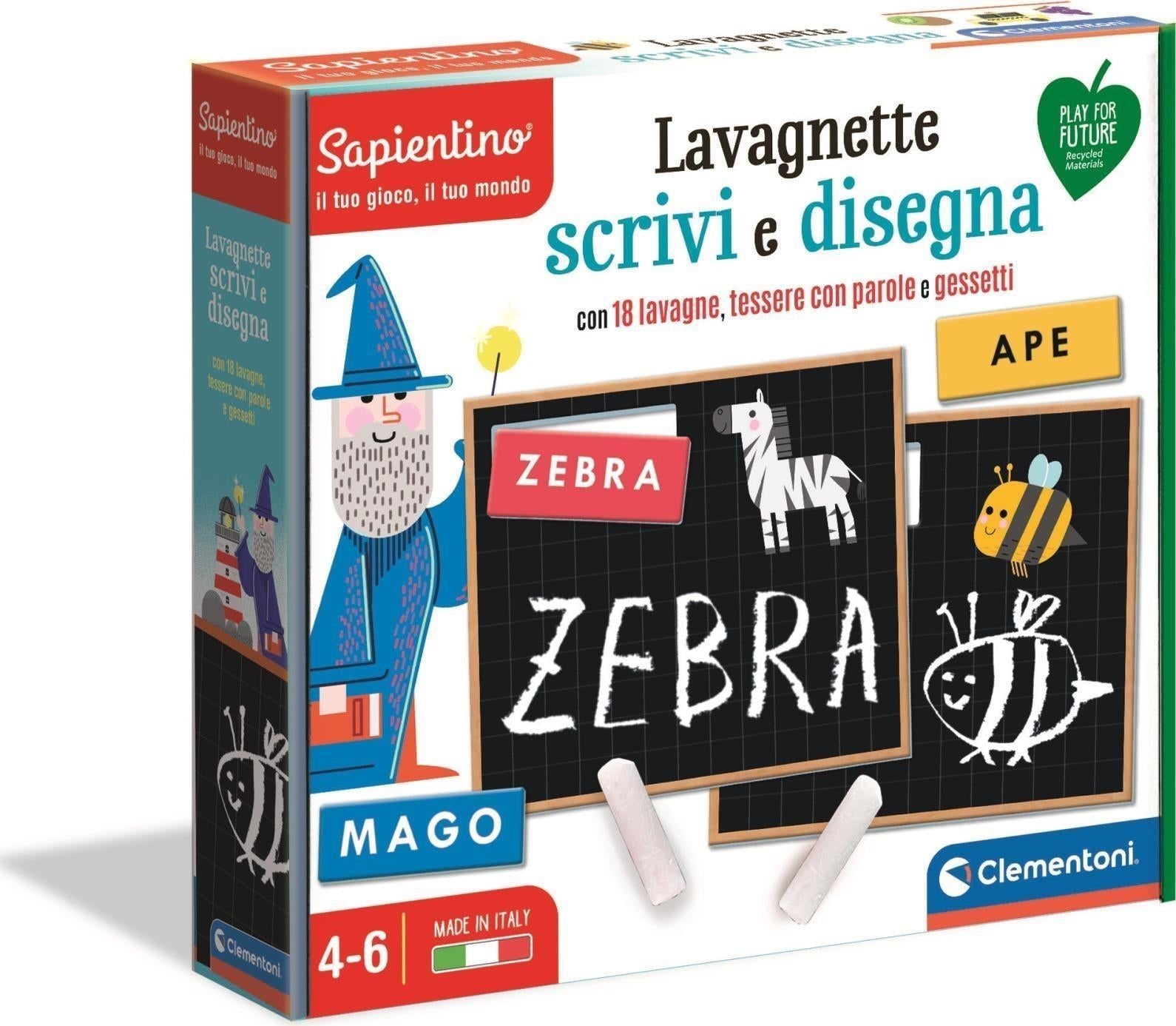 Clementoni: Sapientino Lavagnette Scrivi E Impara Prodotto Riciclato Play For Future Per LAmbiente