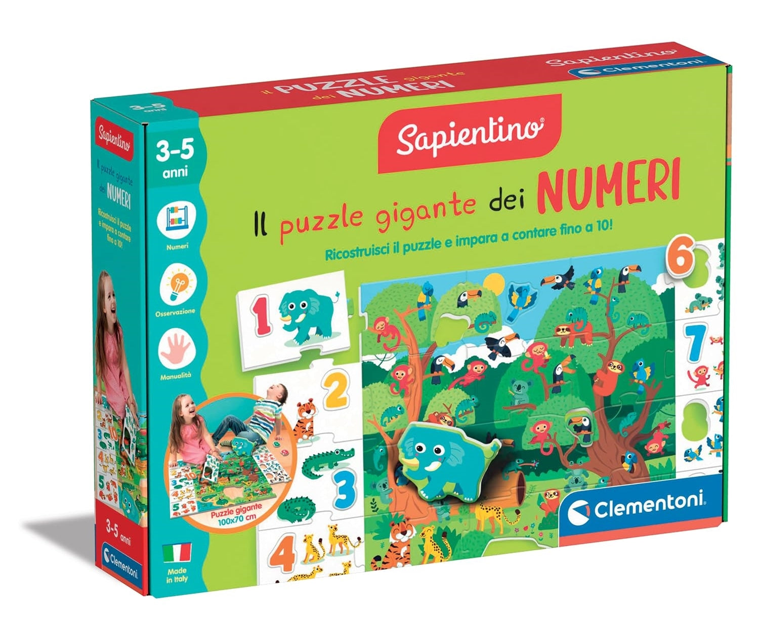 Clementoni Educativi Giochi Sapientino Il Puzzle Gigante Dei Numeri