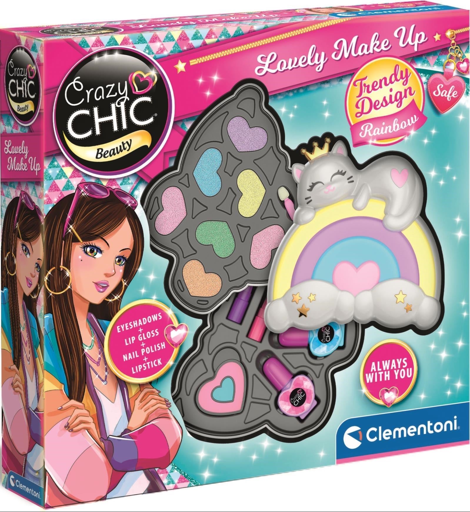 Clementoni Giochi Creativi Crazy Chic - Trousse Arcobaleno Made In Italy