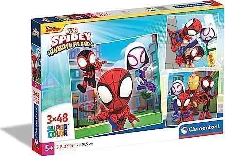 Marvel: Clementoni - Spidey & Friends (Puzzle 3X48 Pezzi)