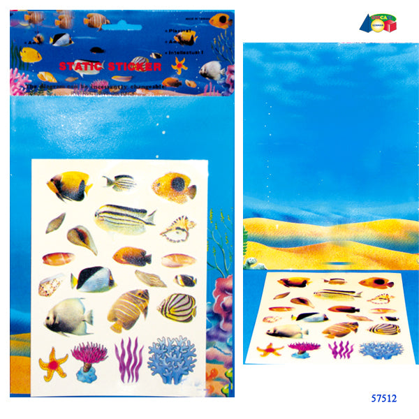 Ginmar: Educativi - (090A) - Busta Adesivi Pesci C/Paesaggio Marino