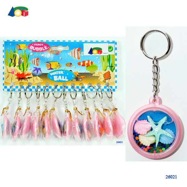 Ginmar: Minuterie - (093D) - Portachiavi Rosa C/Acqua E Conchiglie