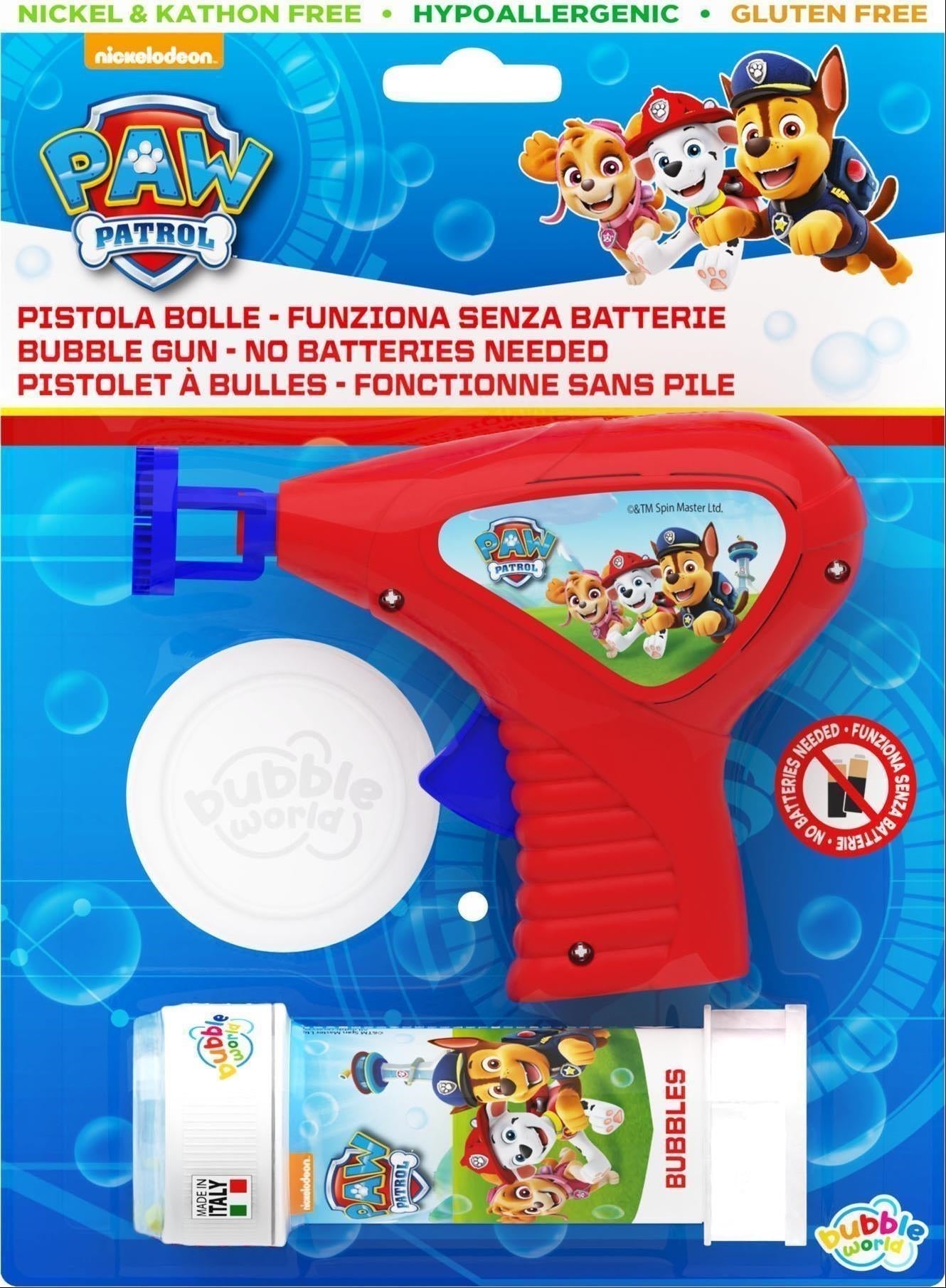 Dulcop Bolle Di Sapone - Pistola Bolle Meccanica Piccola - Paw Patrol - Blister 1 Pz 60 Ml