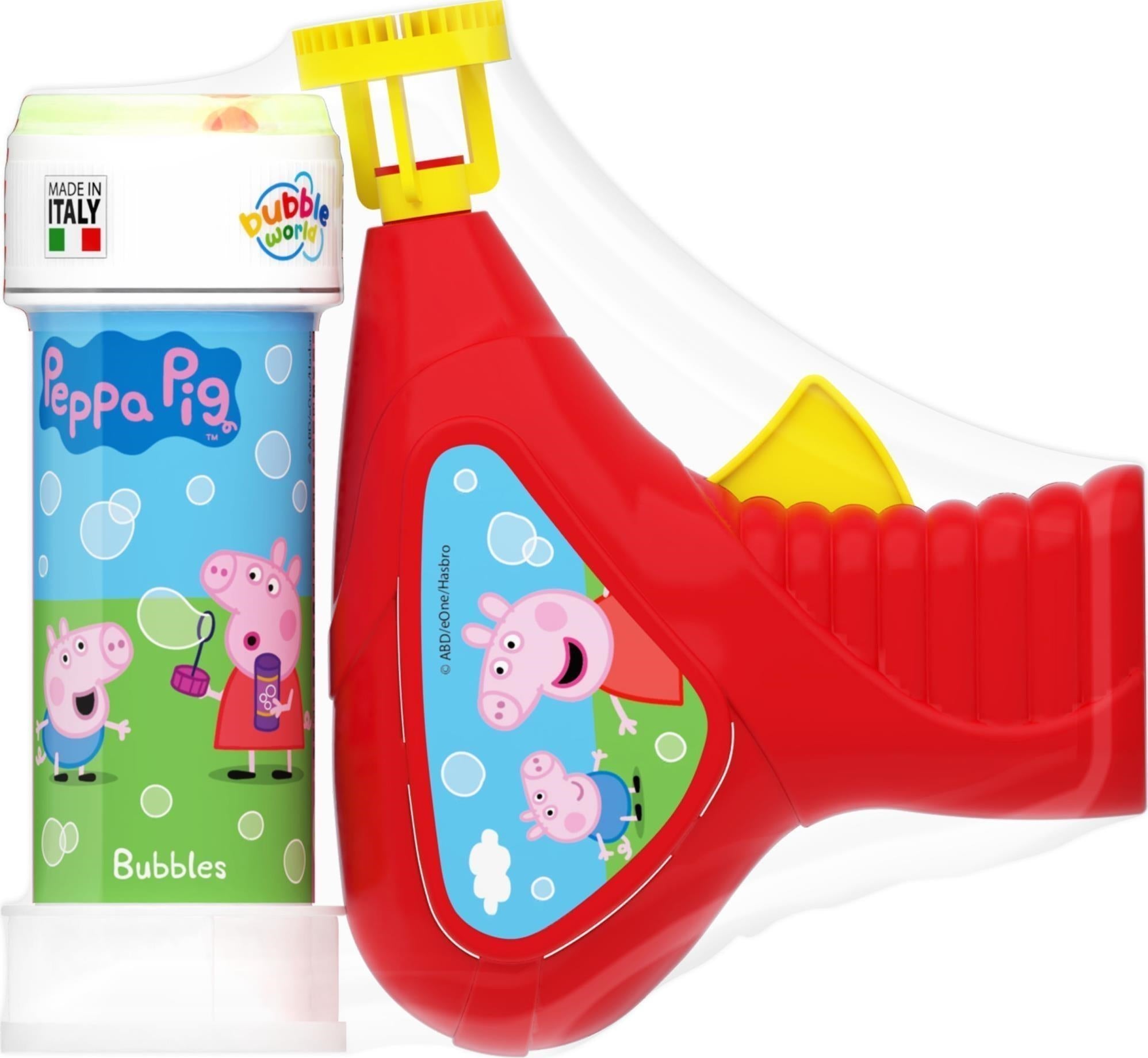 Dulcop Bolle Di Sapone - Pistola Bolle Meccanica Piccola - Peppa Pig Bubble Gun - Small (Shrink-Film) New Blister 1 Pz 60 Ml